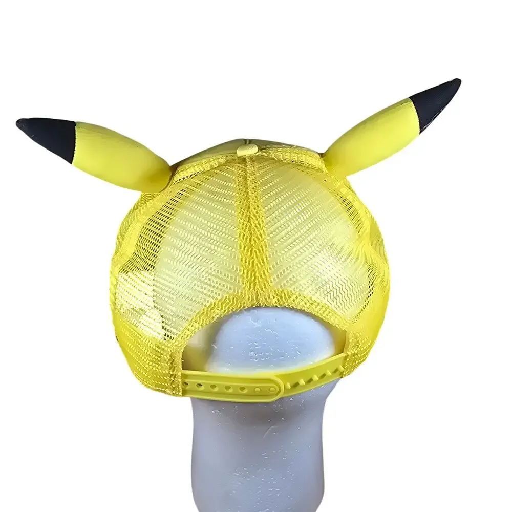 Pokemon Pikachu Snapback Cap 1/2 Mesh One Size Fits Most Anime Cosplay 90s Y2K